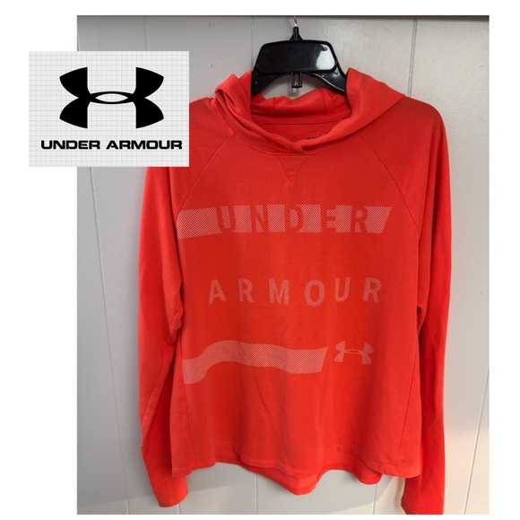 Under Armour Tops - Under Armour Women's Pindot Hoodie-Graphic in a vibrant orange or coral color.